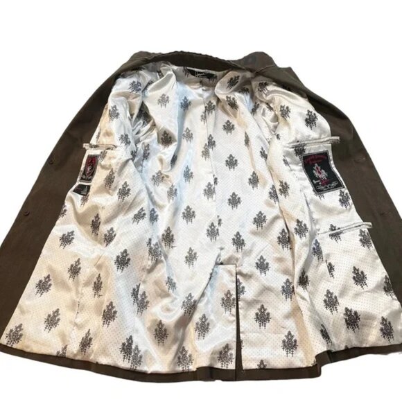 Hause of Howe Blazer Men’s Jacket Taupe Olive/Brown Pinstripe Goth Punk, Size 38 - Picture 4 of 13